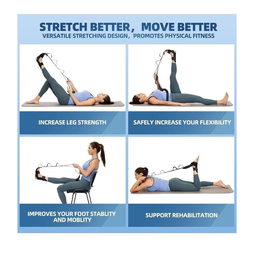Foot and Calf Stretcher-Stretching Strap For Plantar Fasciitis, Heel Spurs, Foot - Picture 6 of 8